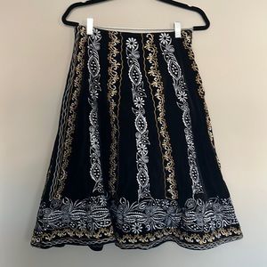 Embroidered Midi Skirt Folk AMI